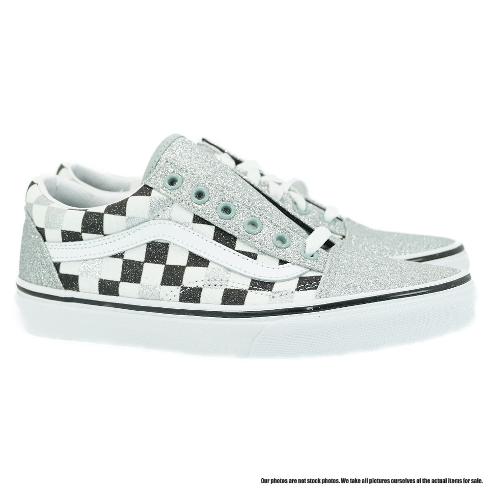 VANS OLD SKOOL GLITTER CHECKERBOARD WOMENS SNEAKER